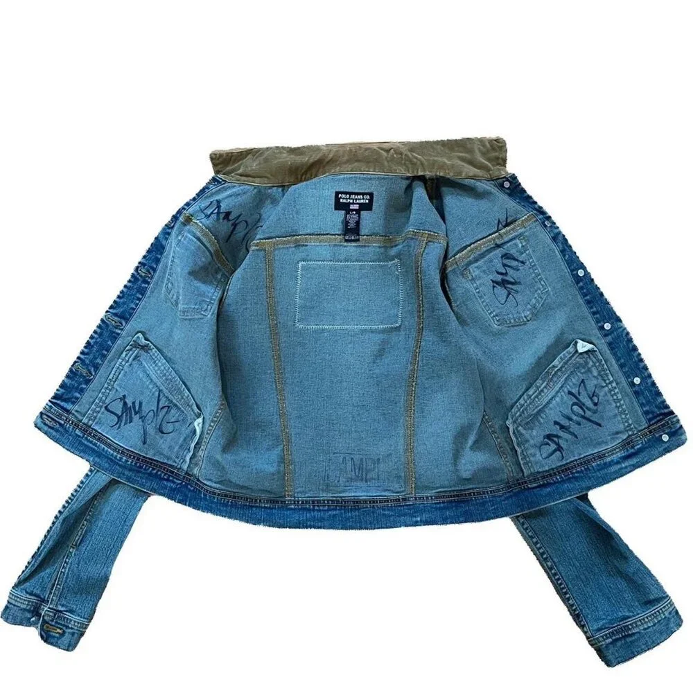 Vintage Ralph Lauren Denim Jacket with Corduroy Collar - Picture 8 of 8
